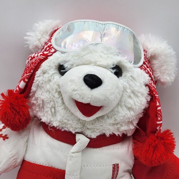 2022 SNOWFLAKE TEDDY BEAR WHITE RED SKI GIRL 2O" Plush Stuffed Animal - Picture 5 of 8